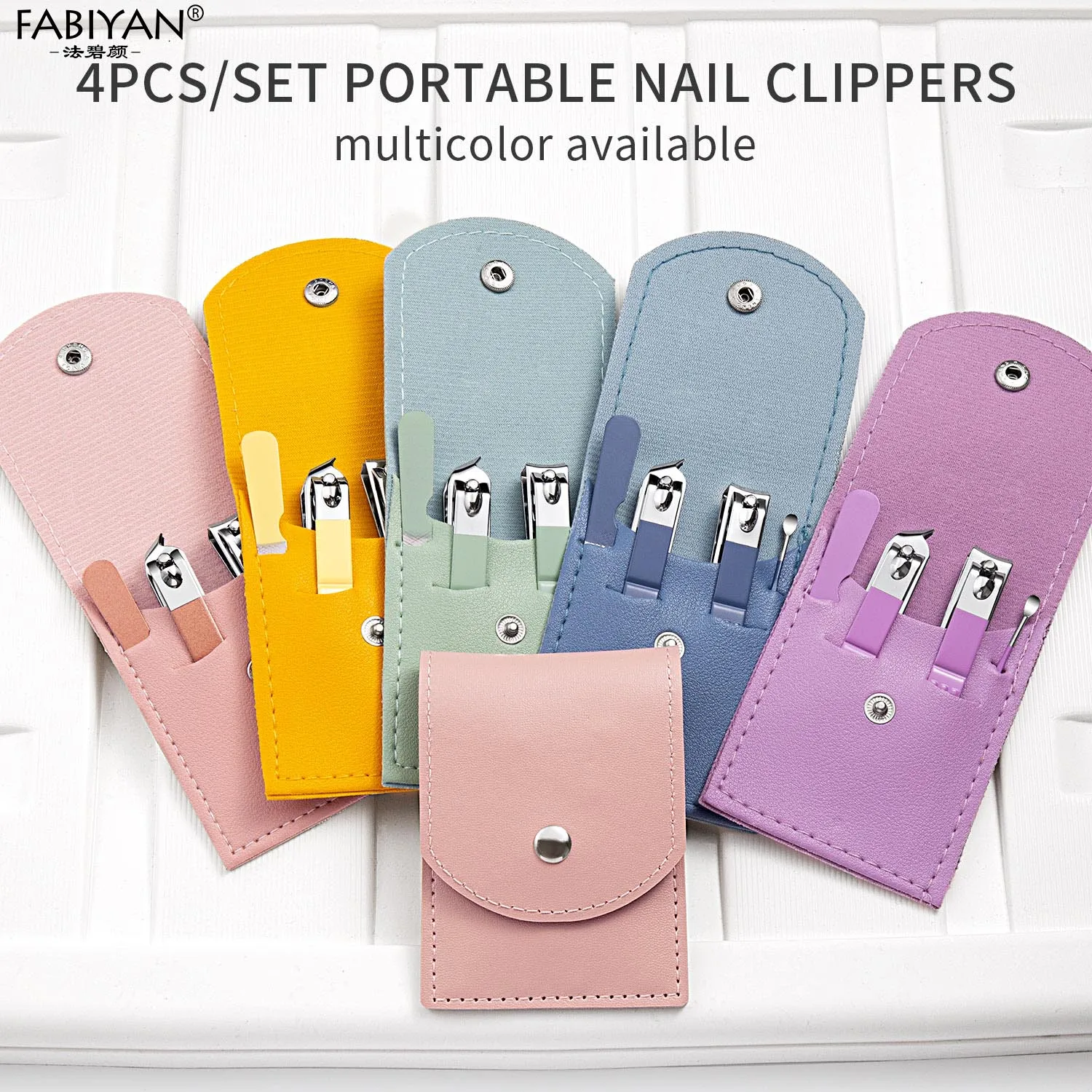 4Pcs Stainless Steel Nail Clippers Set Portable Travel Manicure Pedicure Tool With Nail Clipper Ear Pick Nail File