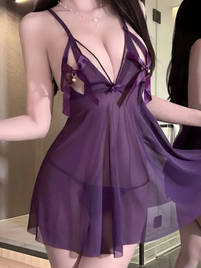 Sexy Nightdress For Women 2025 New High-end Pure Desire Style Lace Strap Nightdress Summer Thin Sheer Nightgown Transparent F0QQ