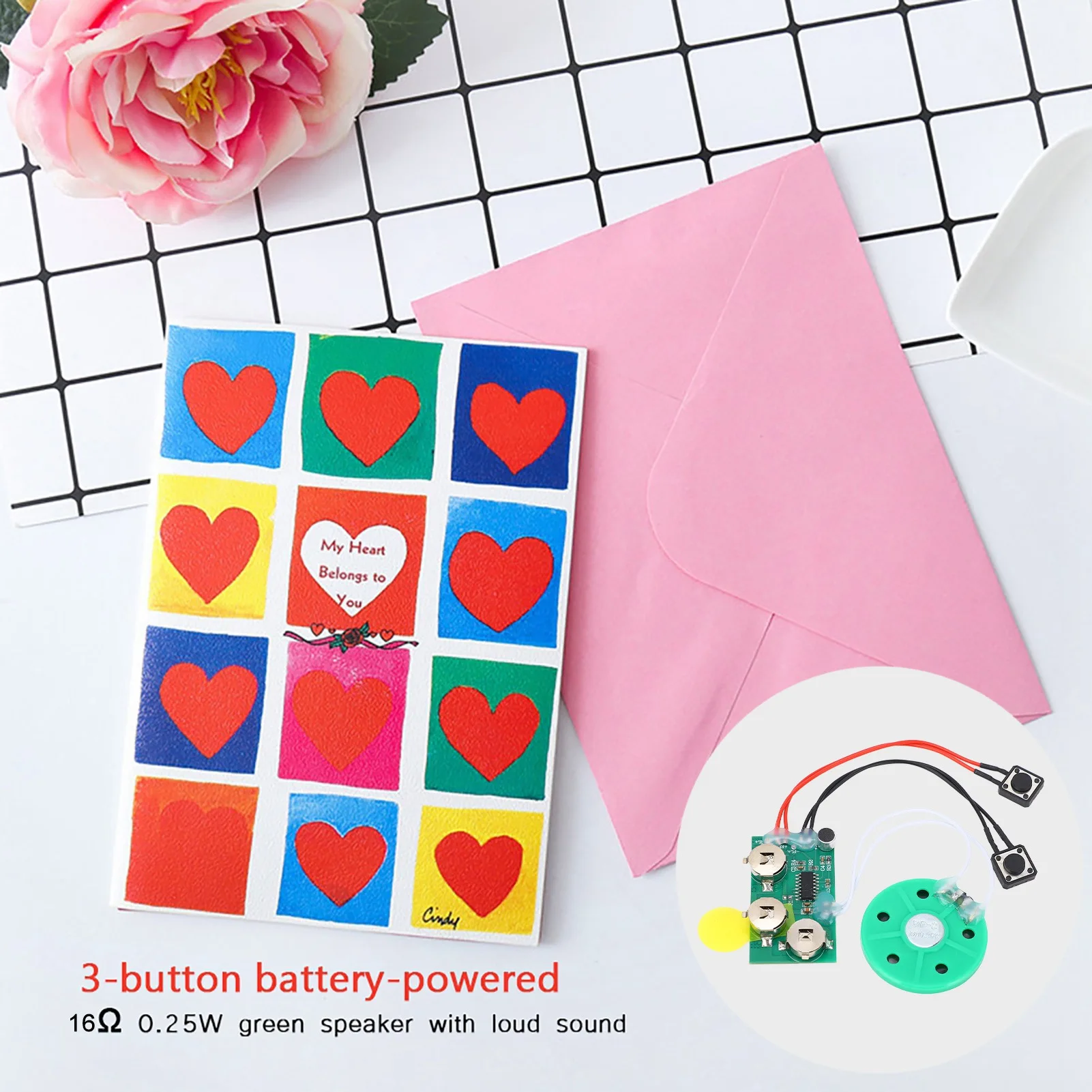 DIY グリーティングカード チップ 4分録音可能 音声サウンドチップ 音声グリーティングカード ホリデーグリーティングカードモジュール