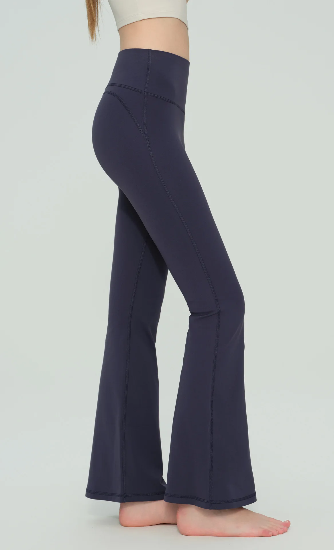 Damen High-Waist Eng Anliegende Hüftstraffende Schlanke Lange Yoga-Schlaghose Atmungsaktive Komfort-Fitness-Freizeit-Sport-Hose – Detail 11