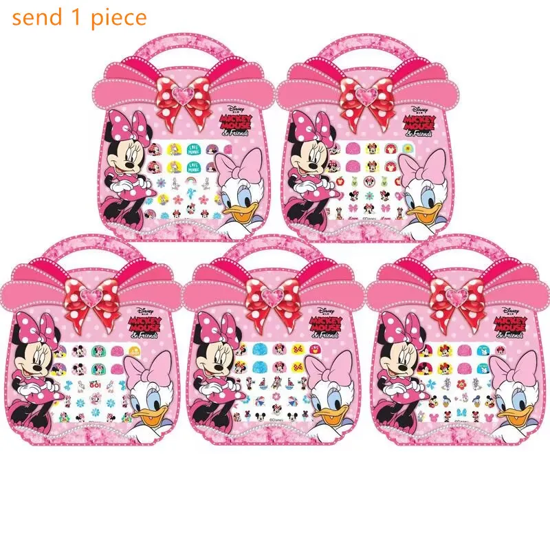 Autocollant d'ongles Disney Minnie Mouse, autocollant de princesse Sofia Wiinie l'ourson, cadeau de fête pour fille