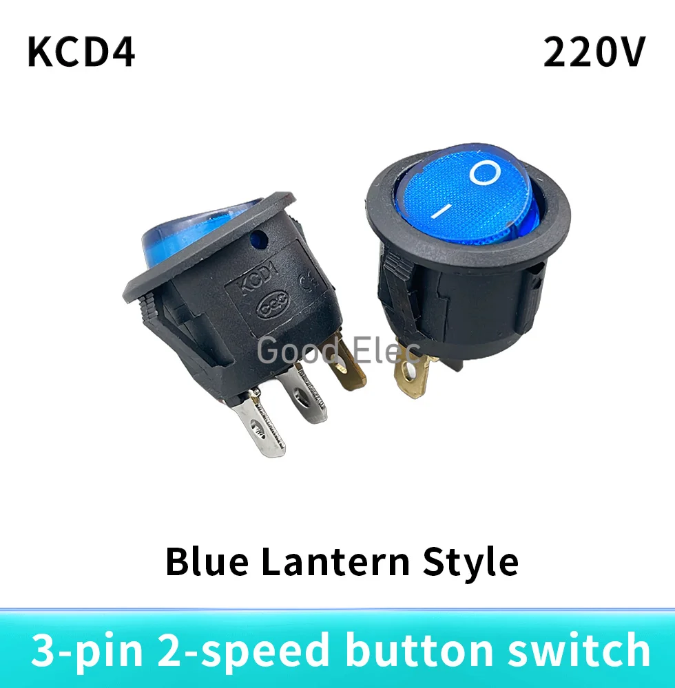 4Pcs 3Pin ON/OFF Car 220V/12V Round Rocker Dot Boat LED Light Toggle Switch SPST  Light Switch YUAN