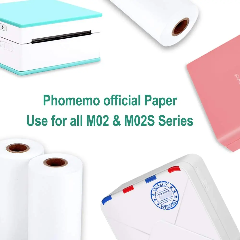Phoemmo termal fotoğraf yazıcı kağıdı ruloları M02 M02Pro yazıcı yazdırılabilir yapışkan not için yapıştırıcı şeffaf altın kağıtlar