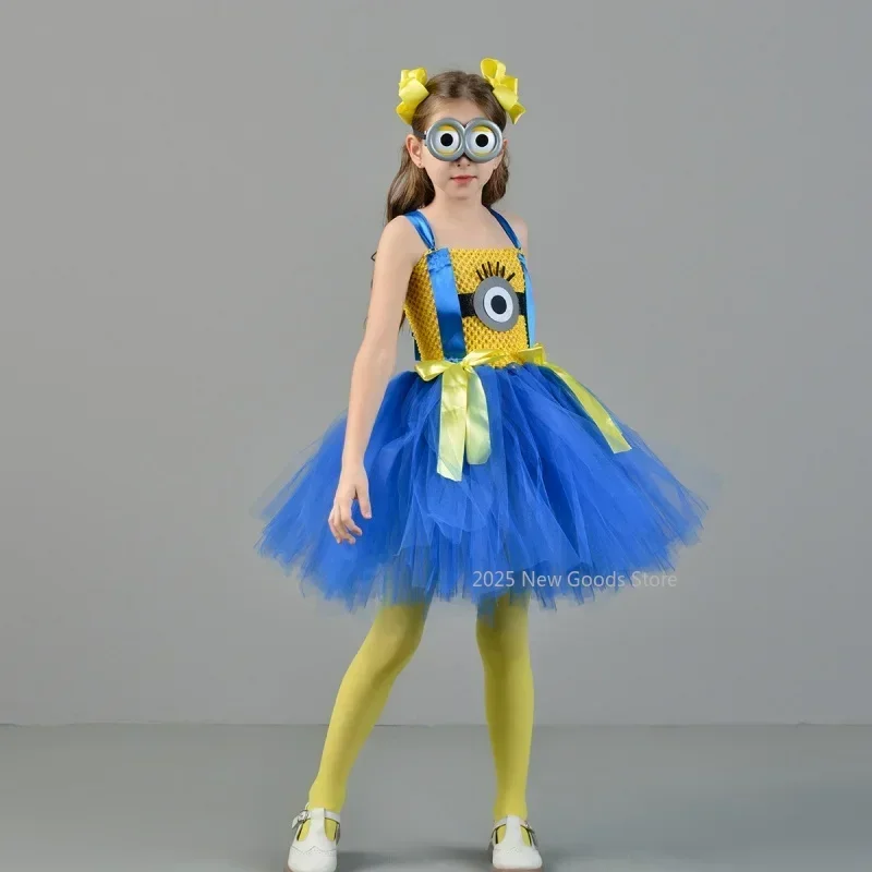 New Cosplay Despicable Me Minions Cos Anime Character Cosplay Clothes Halloween Children's Party Stage Performance Tutu Skirt