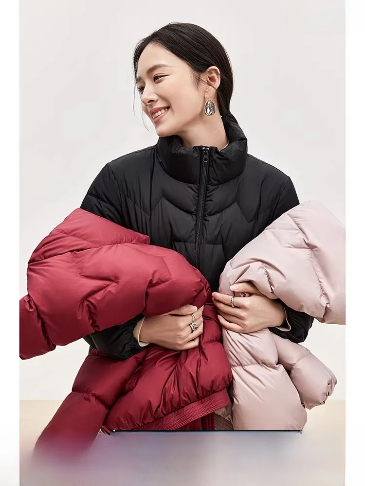 

Pure Color ort down Jaet Women's Winter New Loose Straight Tube Long Sve Cotton Coat Quilted Asymmetrical Zipper Closure