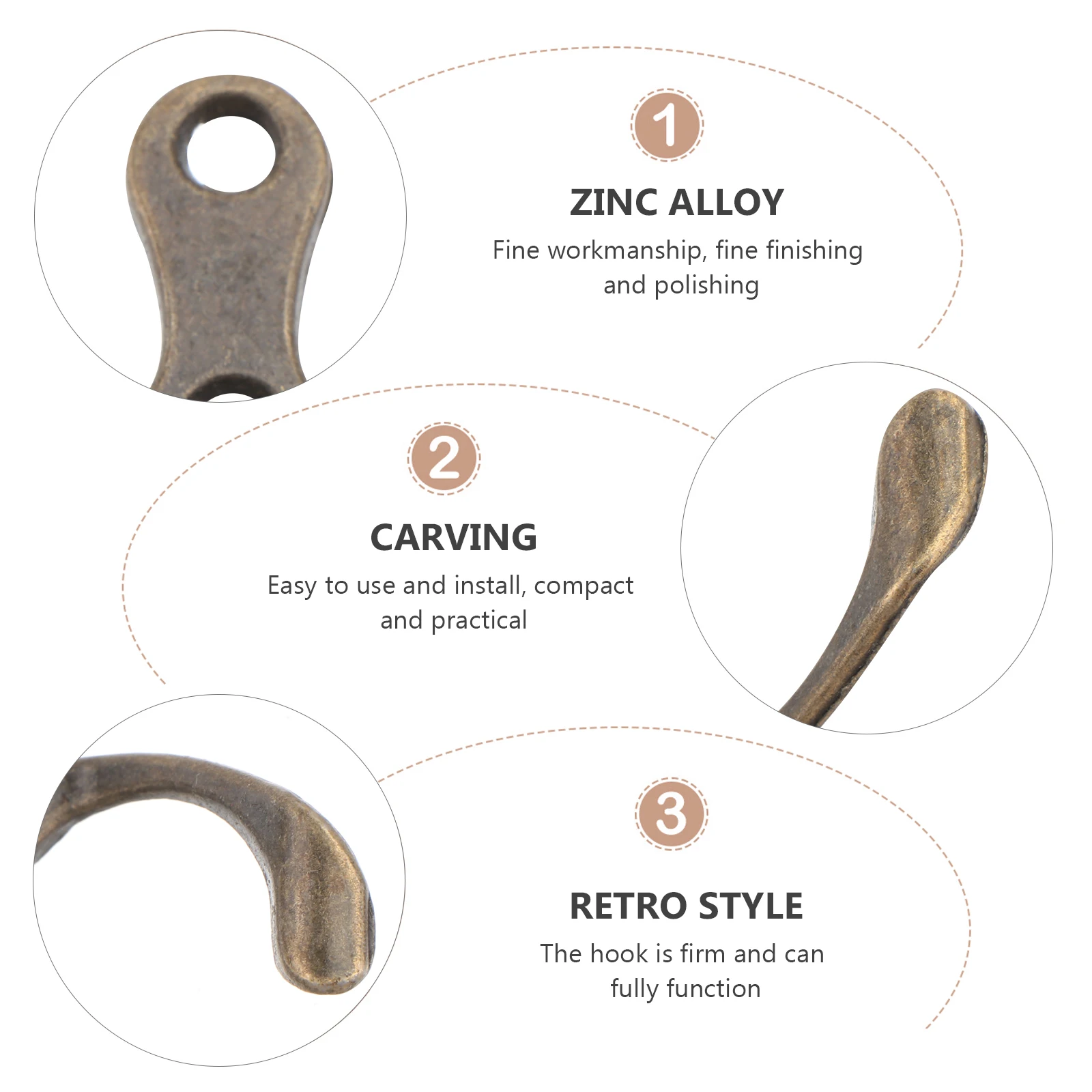 

10Pcs Practical Decorative Hook Hanger for Home Hallway Bedroom Creative Hook Home Hanger Multi-Function Hat Holder