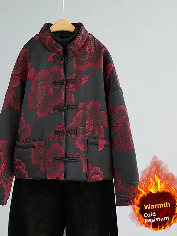 

Thiened Cotton Jaet, китайская национальная тенденция, большой размер, модная теплая пушистая хлопковая одежда для женщин