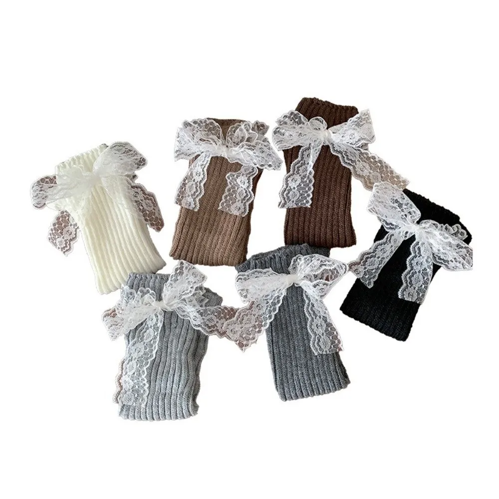 

Новые однотонные гетры, вязаные носки с бантом, утолщенные средние носки-трубы, чулочно-носочные изделия в стиле Харадзюку, подарок