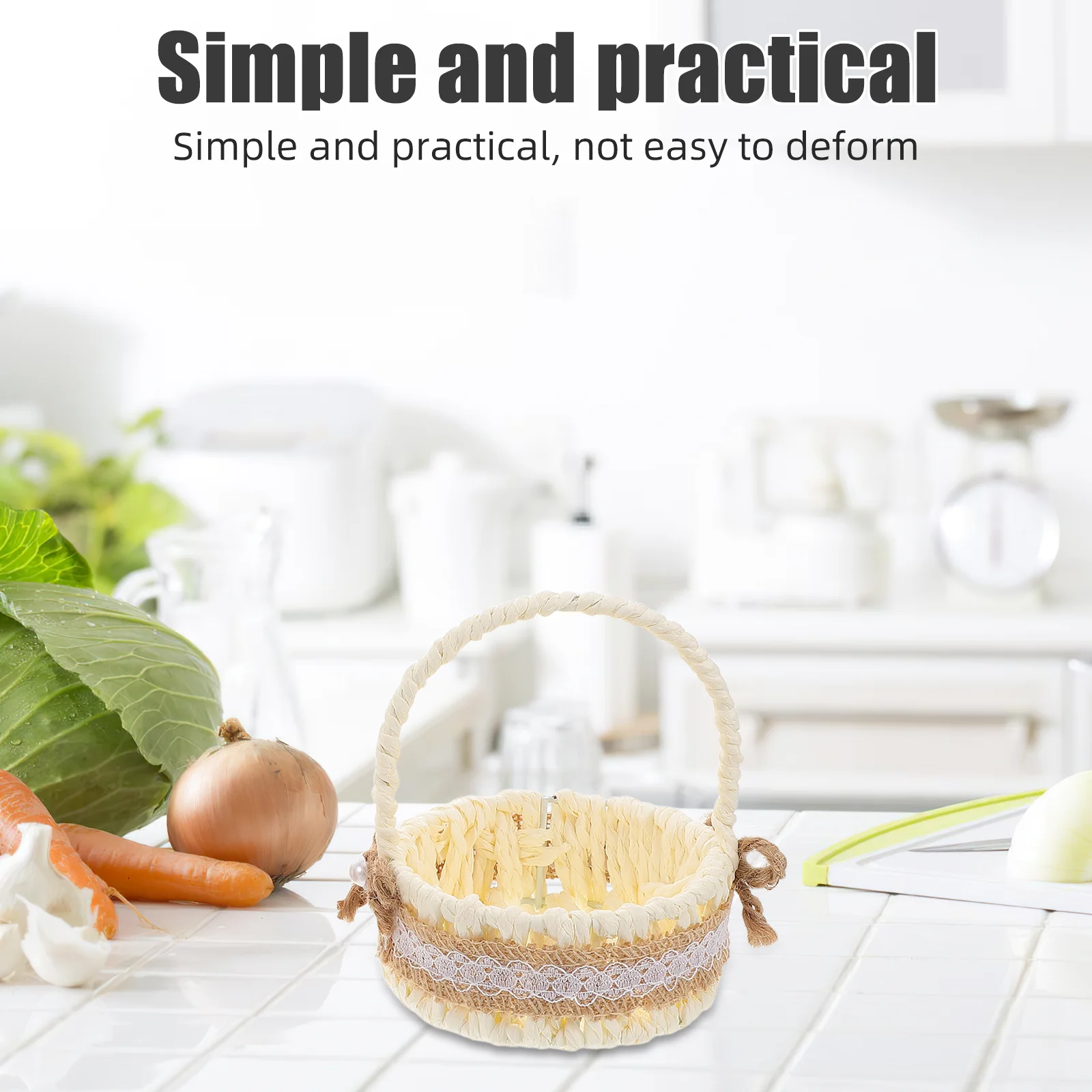 

2pcs Handwoven Mini Rattan Baskets Portable Imitation Wicker Storage Baskets Home Decor Small Flower Basket For Jewelry Crafts