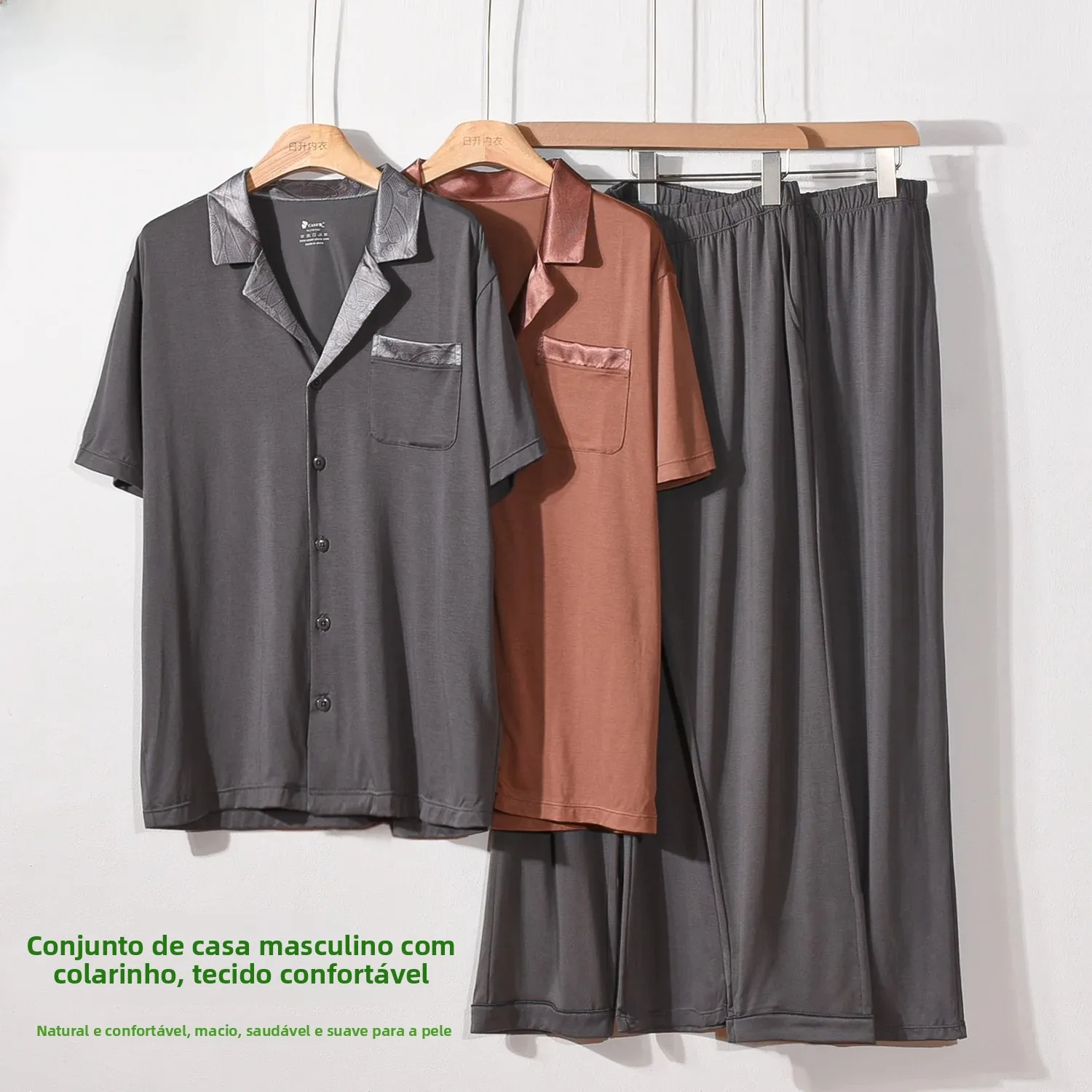 caser-caesar-abbigliamento-da-casa-uomo-estivo-in-cotone-traspirante-a-maniche-corte-e-pantaloni-lunghi-per-il-relax-aj062085