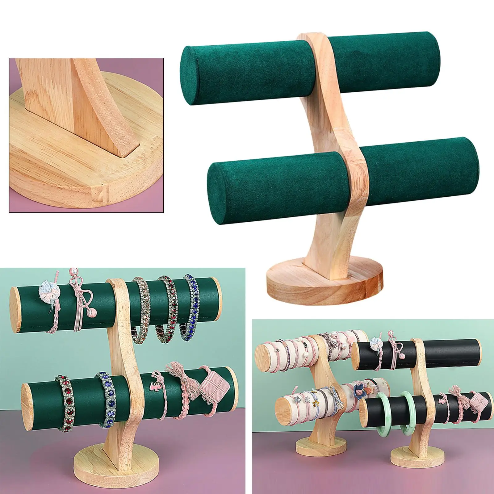 

Elegant Jewelry Stand with Dual Layers for Bracelet and Necklace Storage