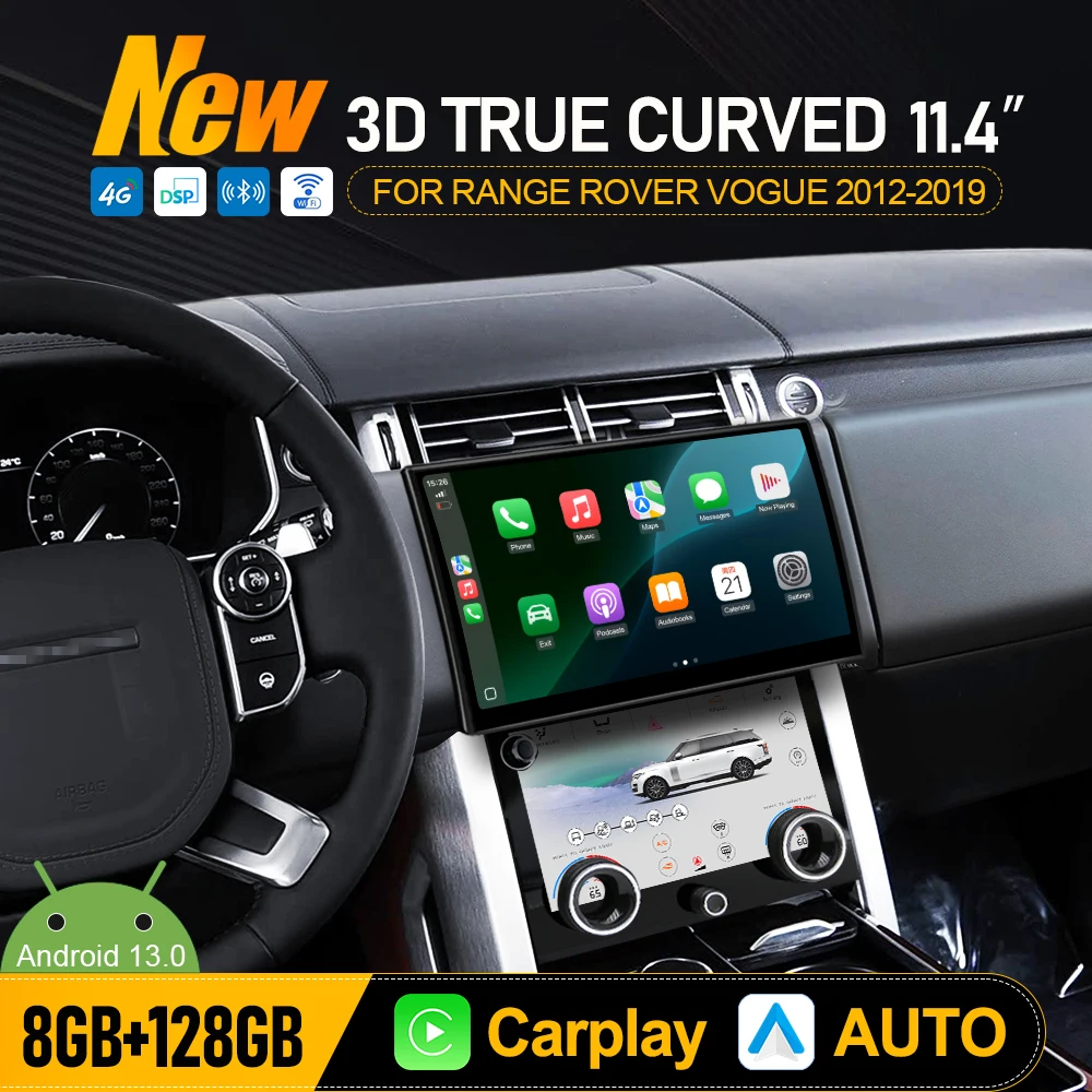 11.4inch Dual System Car Radio For Range Rover Vogue L405 2012-2019 Android Curved Screen Multimedia Player CarPlay Navigation