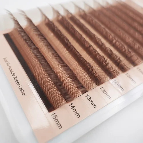 Imagen 2 del producto Supmacio YY pestañas marrón suave 2 D Y forma volumen extensión de pestañas doble punta 2D pestañas Cilios Marrom Caramelo YY alambre