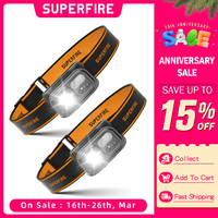 SUPERFIRE HL23-S Mini LED Rechargeable Headlamp Portable Motion Sensor Headlight Type-C Front Head flashlight Fishing Lantern