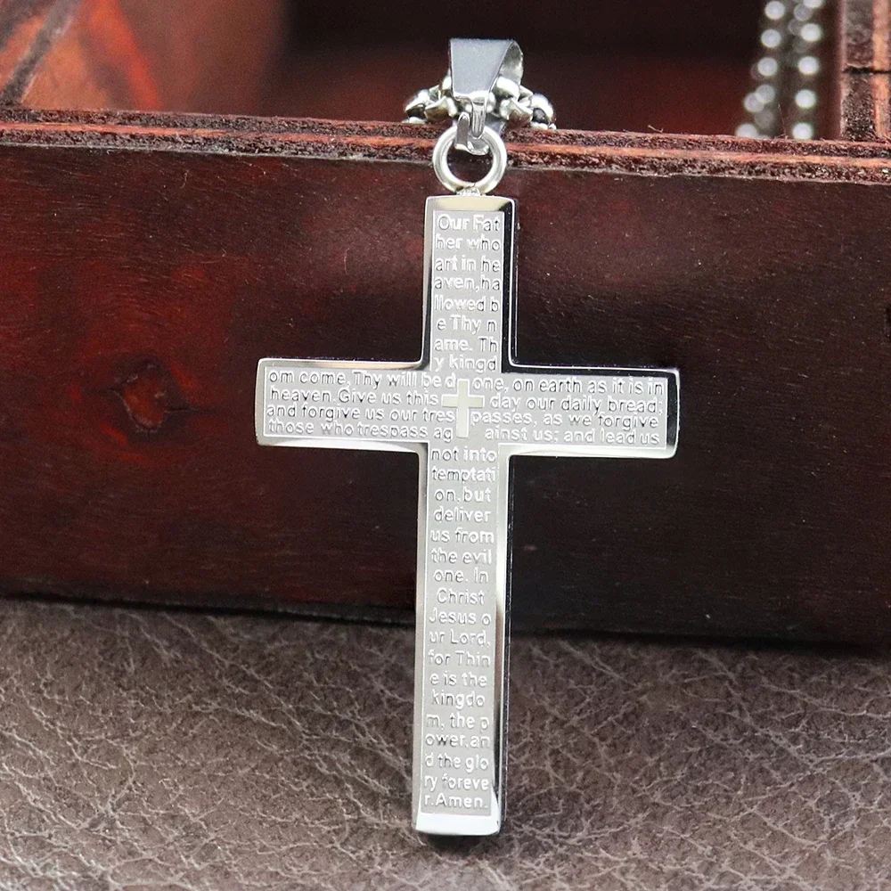 Vintage Christian Cross collana uomo moda ciondolo croce in acciaio inossidabile per le donne Punk Biker amuleto gioielli regalo Dropshipping