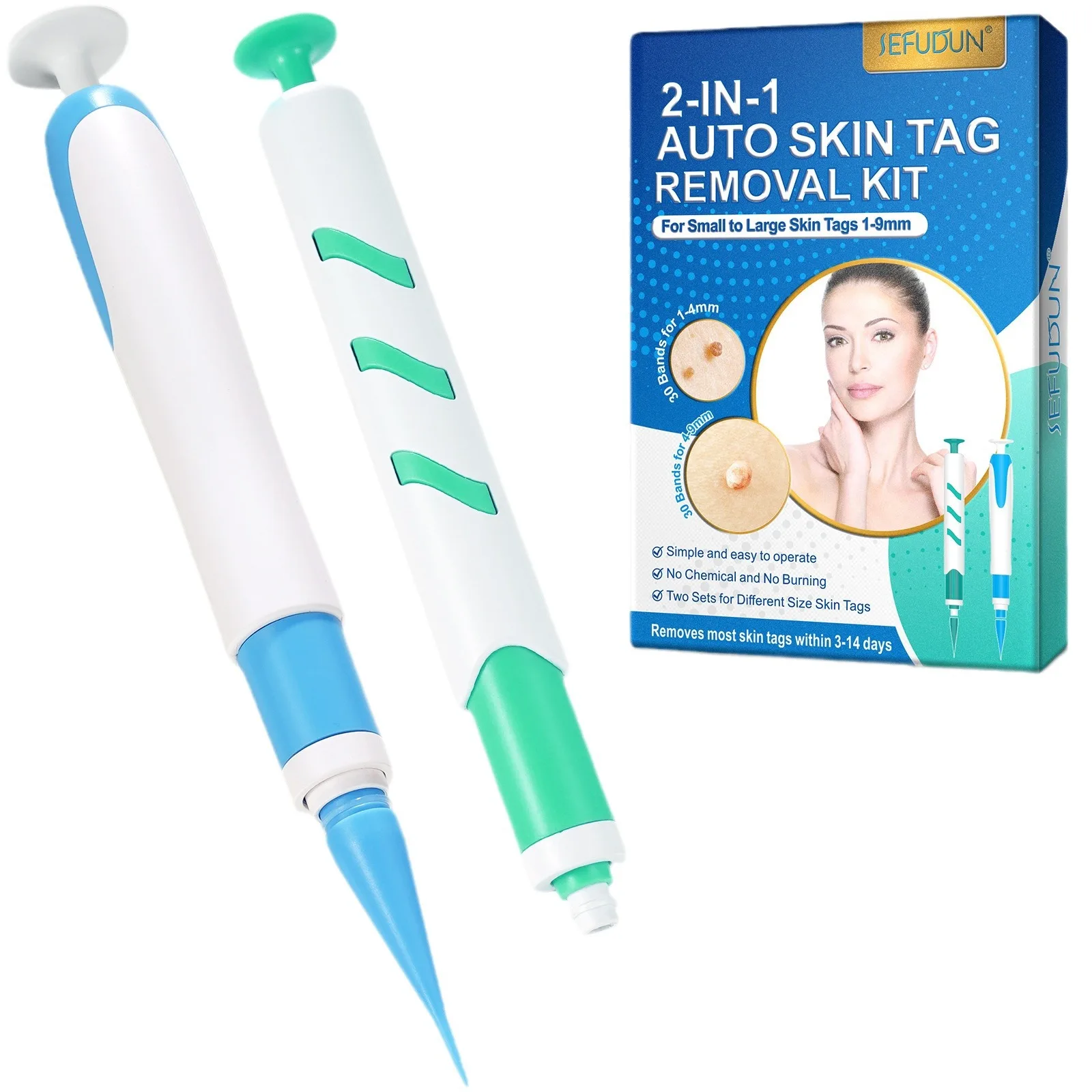 2-IN-1 السيارات الجلد علامة أداة إزالة الصواميل عدة 2 قطعة حب الشباب ثؤلول إزالة القلم ل 1-9 مللي متر مع مسحات التطهير أدوات العناية ببشرة الوجه غير مؤلم #4