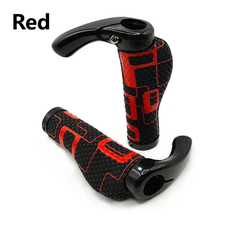 Bike Handlebar Grips Ergonomic Mountain Bike Grips Aluminum Double Lock-on MTB Microfiber + Silicone Comfort Shock Bicycle Grip