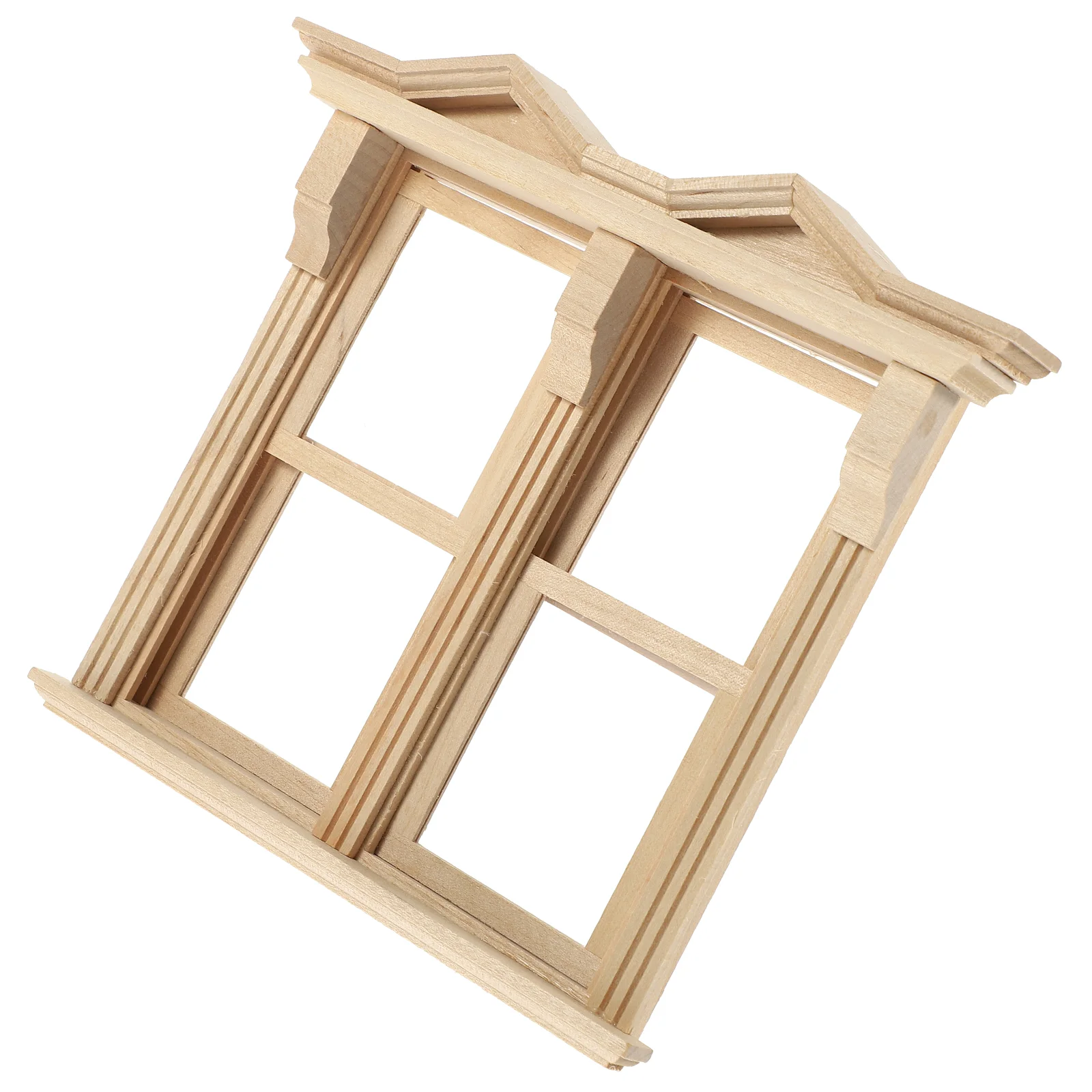 Dollhouse Miniature Furniture Door and Window Model Wooden Scene Ornaments Sliding Pretend Play Miniatures Small