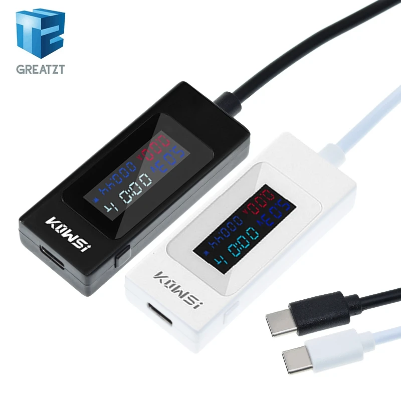 TZT 4-30V 6,5A Spannungs-Typ-C USB-C Tester Strommesser Zeitmesser Digitaler Monitor USB-Ladegerät Tester Leistungsmesser KWS-065C
