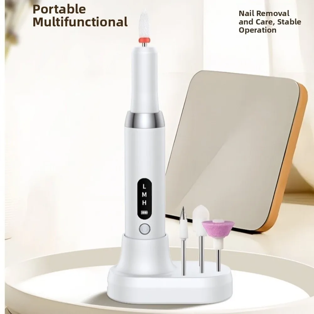 Polisseuse à ongles électrique Rechargeable, forets inclus, Machine de manucure à faible bruit, élimination des peaux mortes, lime de ponçage, stylo pour Salon de manucure