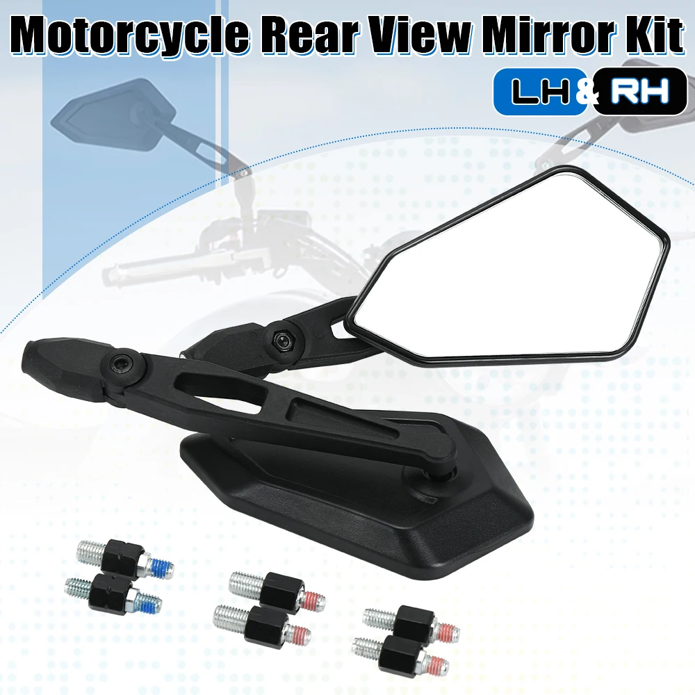 Durable Motorcycle Rearview Mirror Kit For Spiegel Paar Honda Yamaha Kawasaki Maverick Booster M10 Enduro KTM Suzuki Black image 2