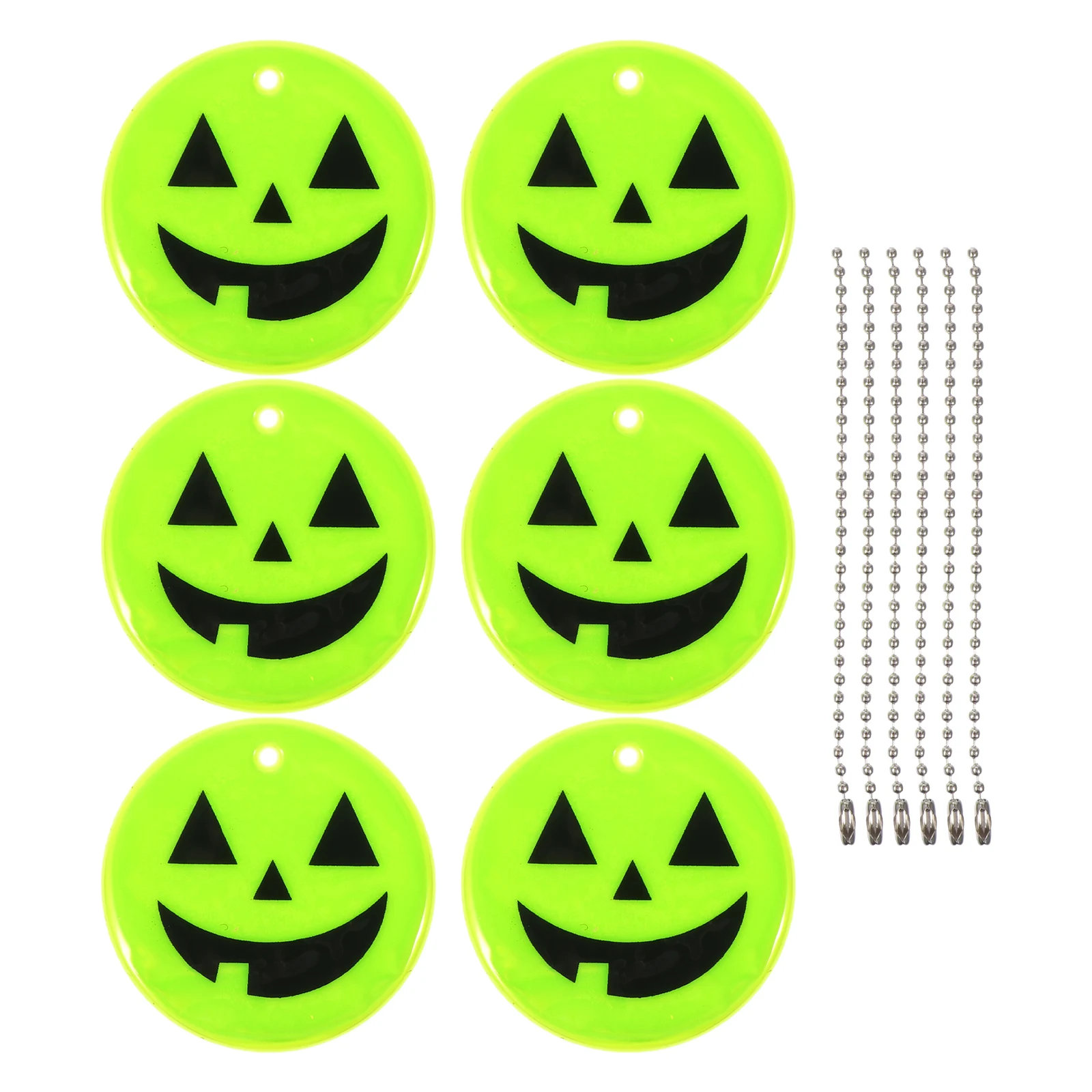 

6pcs Reflective Pumpkin Pendant Creative Halloween Decoration Keychain Bag Accessory Bright Safety Gear Night Cycling Walking