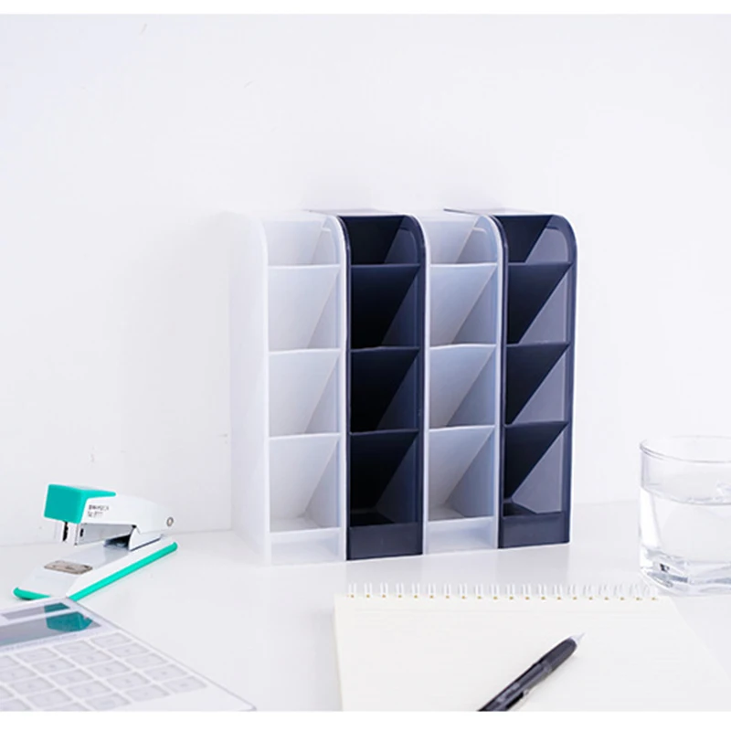 Chic, modern black desktop organizer shelf for stylish and organized workspace - Functional slanted insertion, convenient drawer