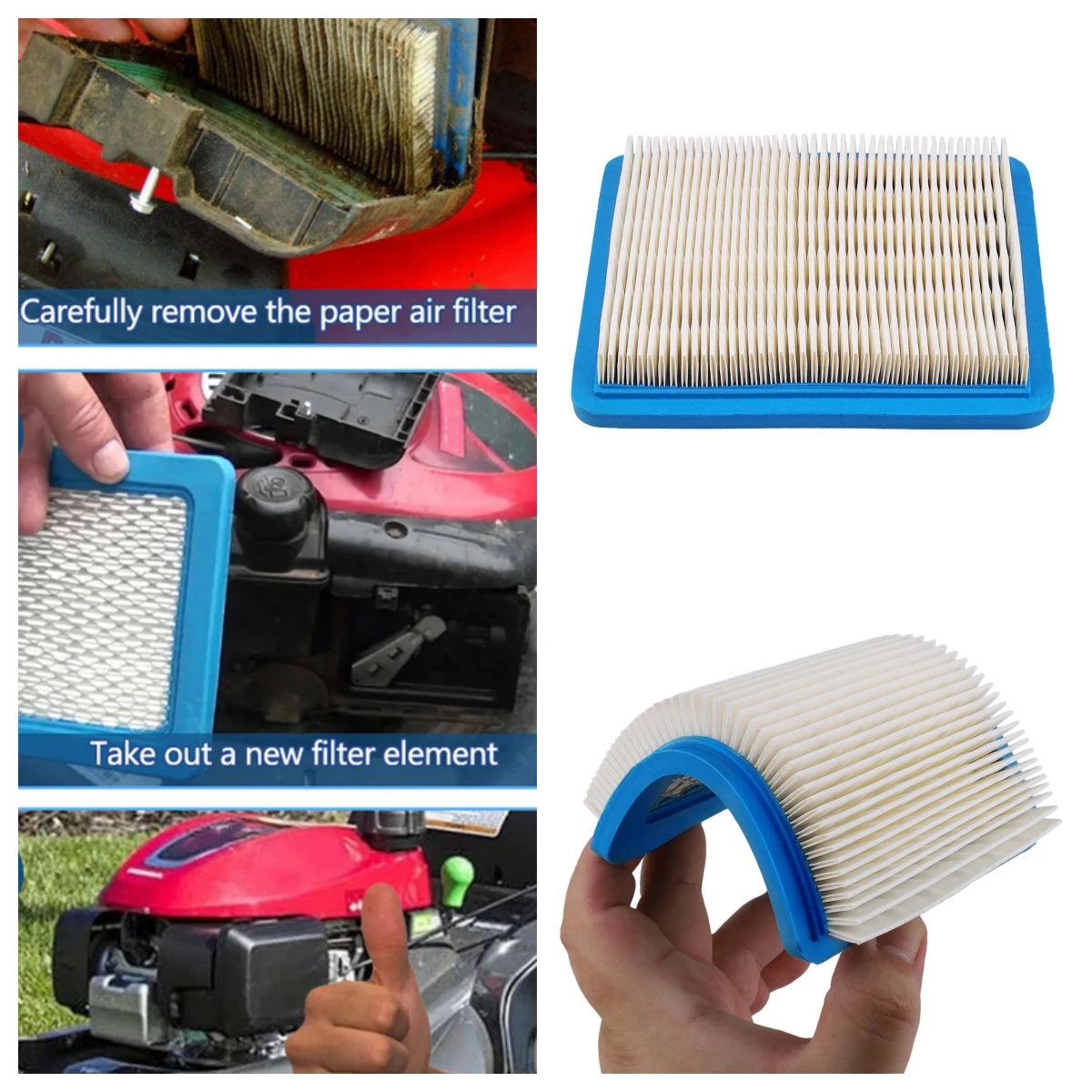 

4 шт. воздушные фильтры премиум-класса квадратный двор газонокосилка воздухоочиститель фильтрующие элементы для Briggs & Stratton 491588 Toro 20332 Craftsman 3364