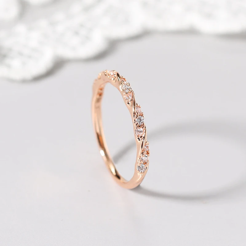 Geometric Circular Fine Rings Copper Set Zircon Women Advanced Feeling Ring Extremely Fine Jewelry Engagement Anniversary Gift