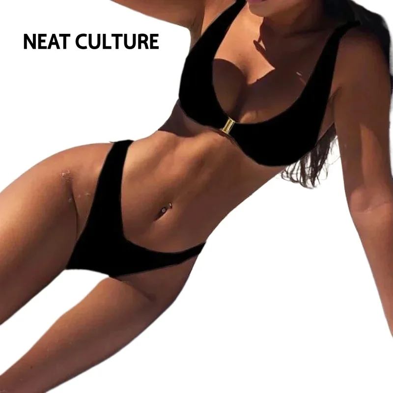 Nieuwe Zomer Sexy Bikini Set Effen Badpak Vrouwen Badkleding Push-Up Set Bandage Strandpak Strandkleding Vrouwen Badkleding