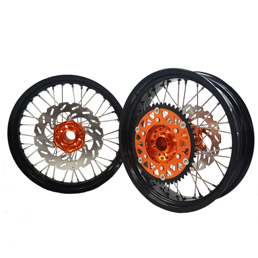 

Supermoto Wheels 17 Inch Aluminum Alloy Motorcycle Wheels For EXC SXF 125 250 450