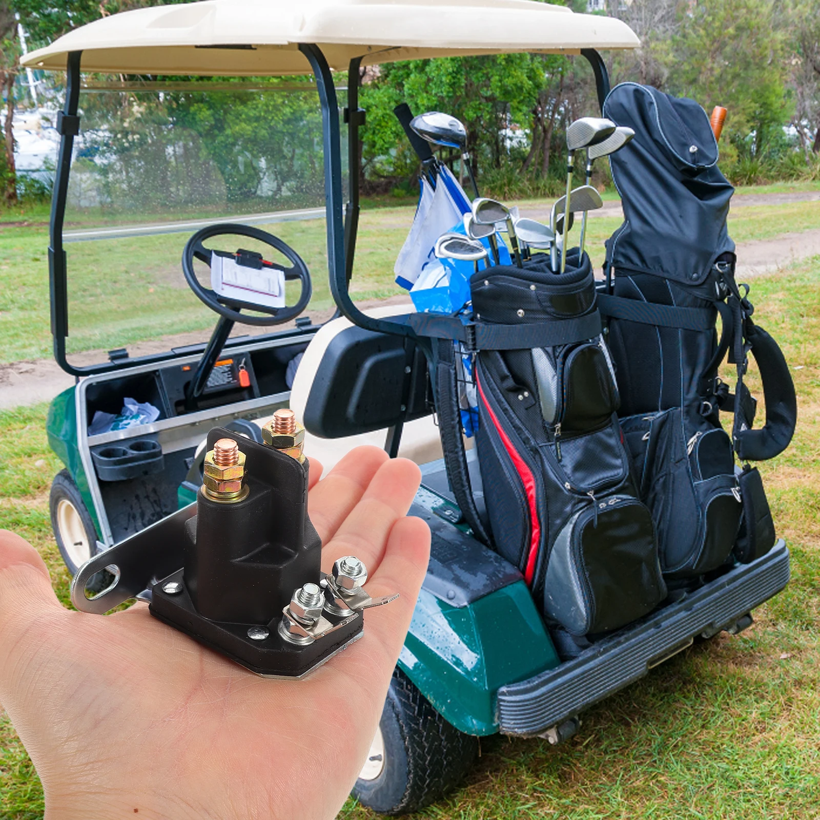 

Golf Cart Starter Relay Solenoid 12V Electromagnetic Valve Car Accessories Efficient Performance Durable Metal Easy Installation