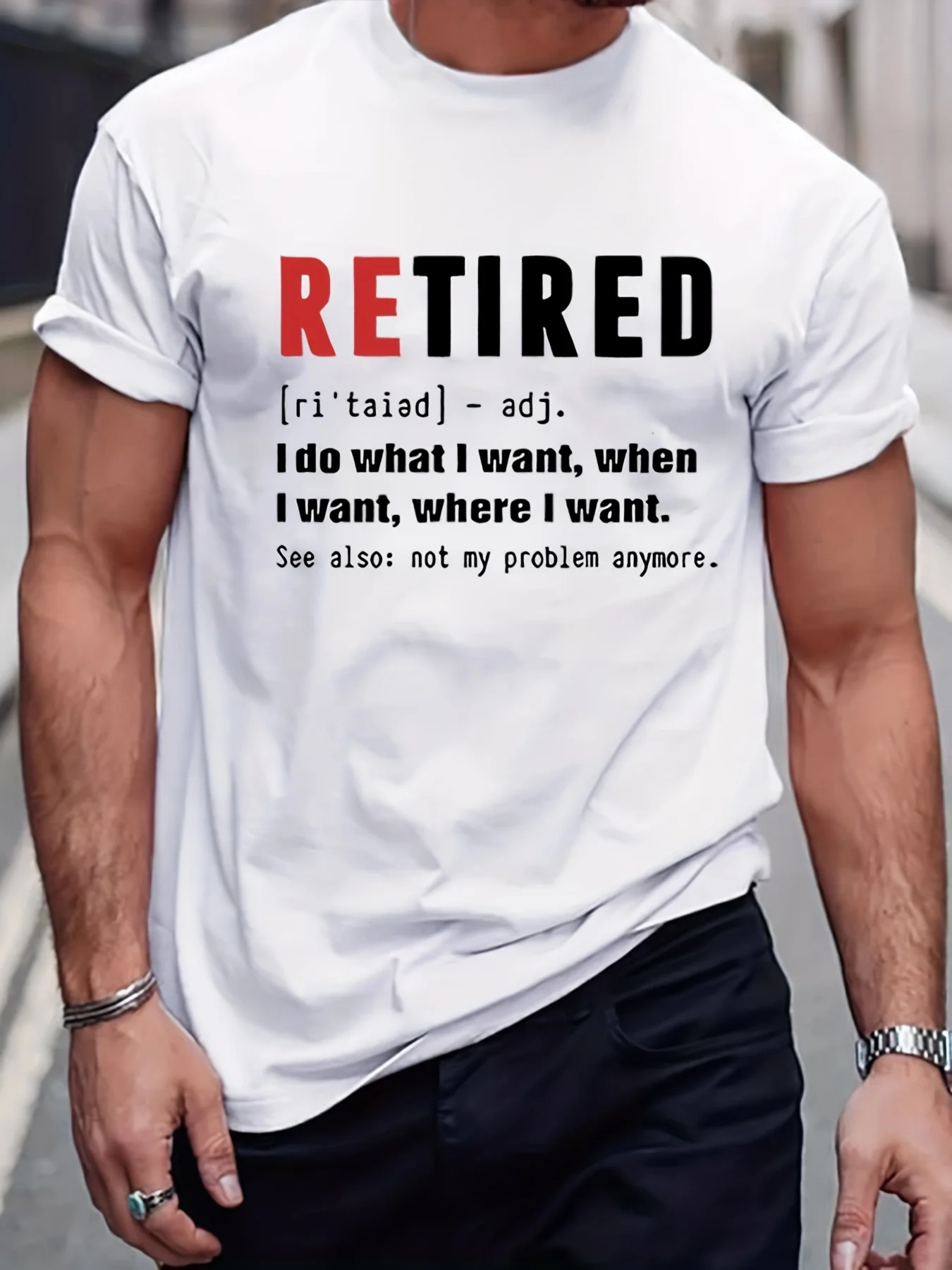 Funny Retired Slogan Pattern Print Men\'s T-shirt Oversized100% CottonGraphic Tee Men\'s Summer Clothes Men\'s Outfits Breathable