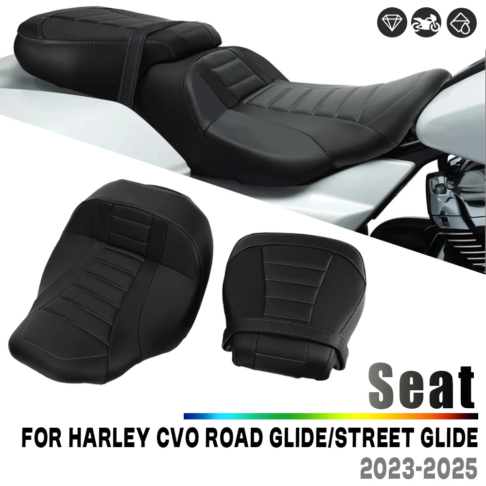 For Harley Touring CVO Road Glide FLTRX FLTRXSTSE Street Glide FLHX Motorcycle Two-Up Low Profile Seat Driver Passenger Cushions