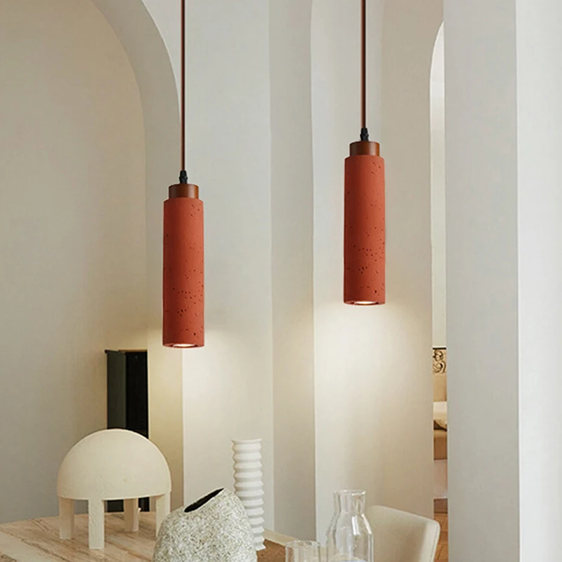 AC85-265V New Coral Red Personalized Chandelier Modern Simple Home Lighting Restaurant Table Water Bar Retro LED Pendent Lamps