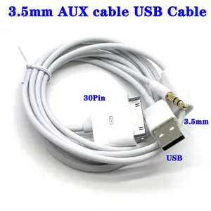Bilashmart 3.5mm AUX cable USB Cable iPhone 4 s 4s 3GS 3G iPad Nano itouch 30 Pin Fast Charging USB Cable Charger Adapter Data Sync Cor