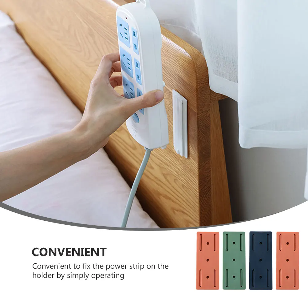 

4pcs Power Strip Fixator Self Adhesive Holder For Wall Mount Cable Organizer No Drill Needed Home Supplies Storage Rack