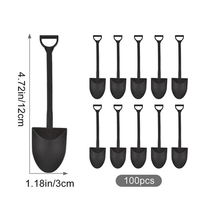 Plastic Shovel Spoon for Kitchen Tableware, Mini Coffee Teaspoon, Fruit Ice Cream Dessert Spoons, Cutlery Set, 50 Pcs, 100Pcs