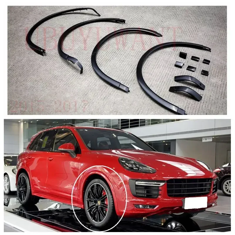 UBUYUWANT 4pcs High Quality Auto Mudguards Car Fender Wheel Eyebrow Protector Wheel Arch Trim Strip For Porsche Cayenne 2015+