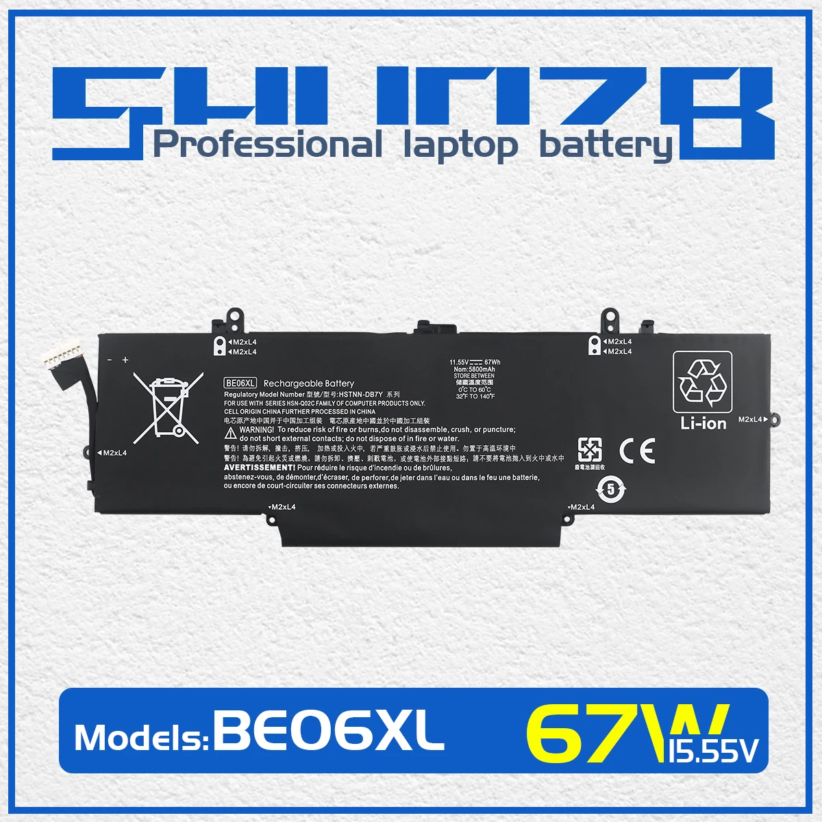 

SHUOZB BE06XL Laptop Battery For HP Elitebook Folio 1040 G4 Series HSTNN-IB7V HSTNN-DB7Y HSN-Q02C 918045-171 918180-855 11.55V