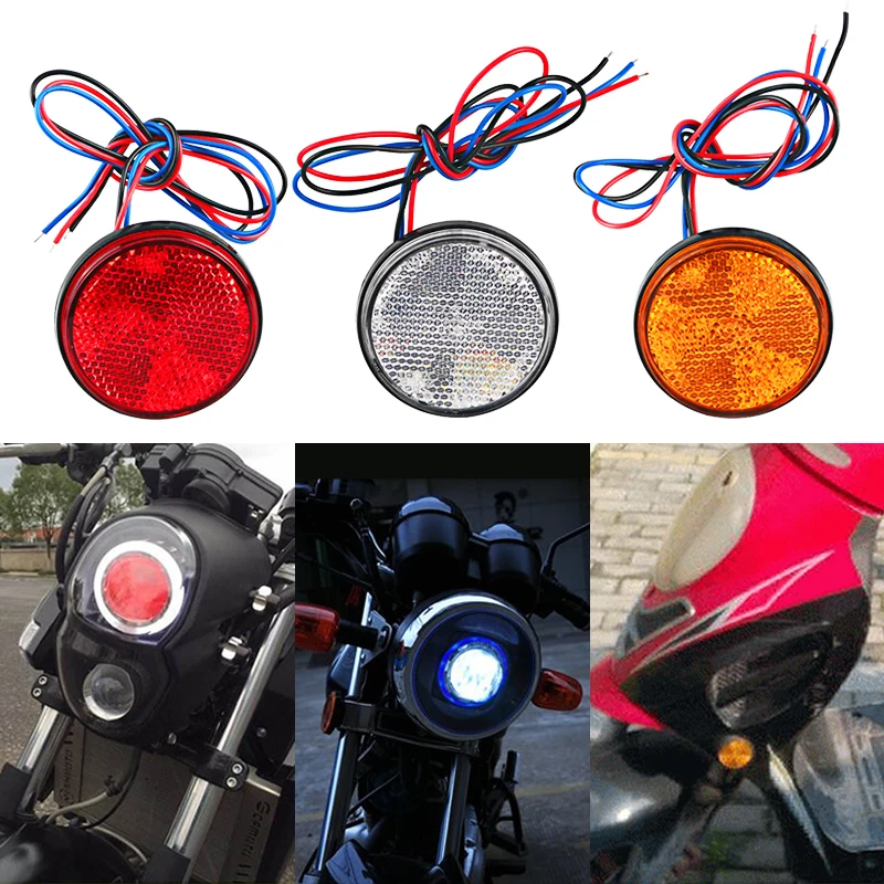 Urbanroad 1PCS Universal 24 SMD Car Round Tail Lights Turn Singal Light ATV LED Reflectors Truck Side Warning Lights DC 12V