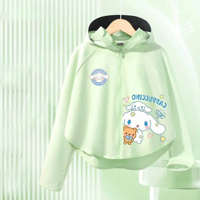 

Детская солнцезащитная рубашка с капюшоном в стиле аниме Cinnamoroll — быстросохнущая УФ-пляжная одежда для мальчиков и девочек от 3 до 12 лет, подарок для активного отдыха