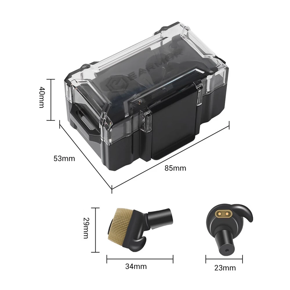 سدادات أذن إلكترونية مضادة للضوضاء من EARMOR M20 لتقليل الضوضاء + NRR22/سماعة رأس قابلة لإعادة الشحن للصيد والرماية وحماية السمع