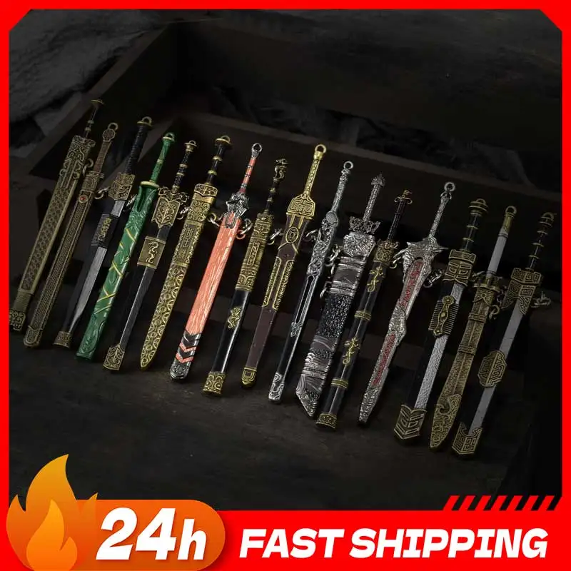 4.7inch Ancient Cold Swords Qingzhu Feng Cloud Katana Kayser Knife Sword of King Goujian of Yue Qin Shihuang Knives Safety Toys