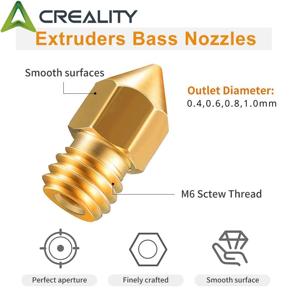 Creality MK8 Extruder Nozzles Kit with 10 Pcs 3D Printer Nozzles and 5 Pcs Nozzle Cleaning Cleaners and 1 Pcs Open Nozzle Wrench