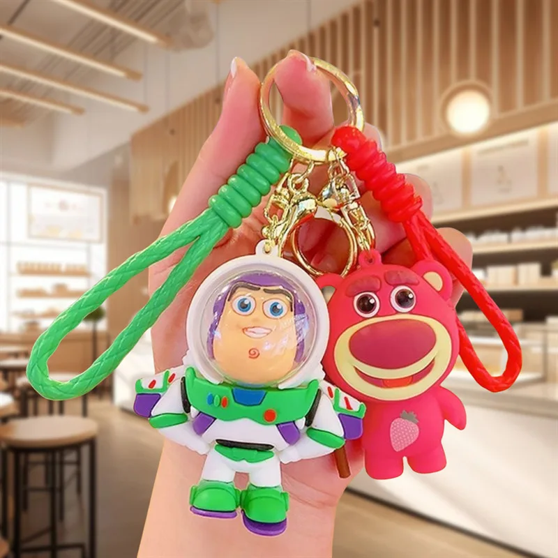 MINISO Cute Disney Toy Story Woody Jessie Buzz Lightyear Keyring Keychain Hanging Couples Bag Pendant Small Gift