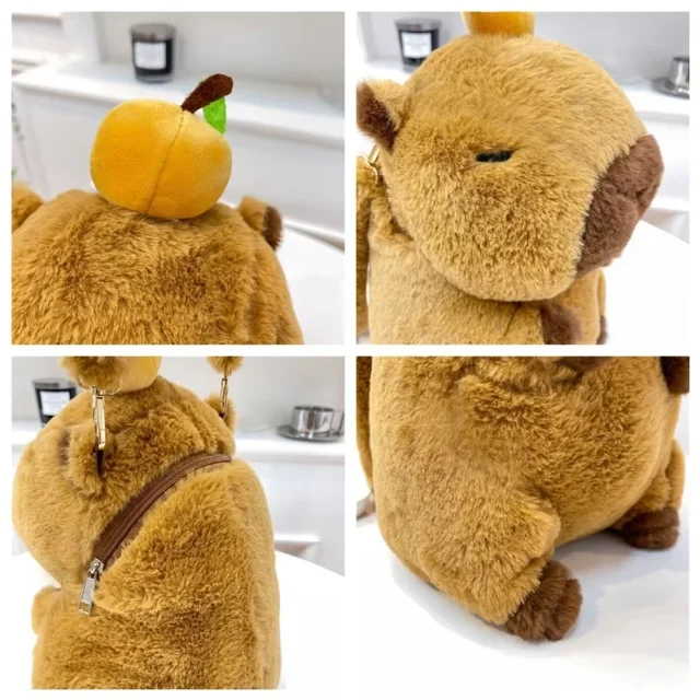 Cute Soft Plush Capybara Backpack Girl Fashionable Crossbody Bag for Women Kawaii Shoulder Bag for Children Gifts for Girlfriend 4 Cute Soft Plush Capybara Backpack Girl Fashionable Crossbody Bag for Women Kawaii Shoulder Bag for Children Gifts for – view 4