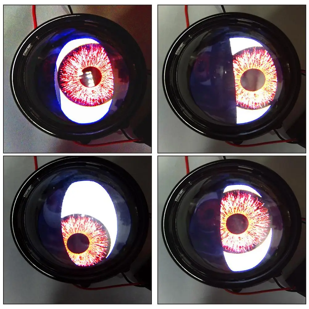 Car LED Headlight Dynamic Devil Eyes 3D Stereo Demon Evil Eyes Headlight Rotating Eyeballs Automotive Headlight Bulbs