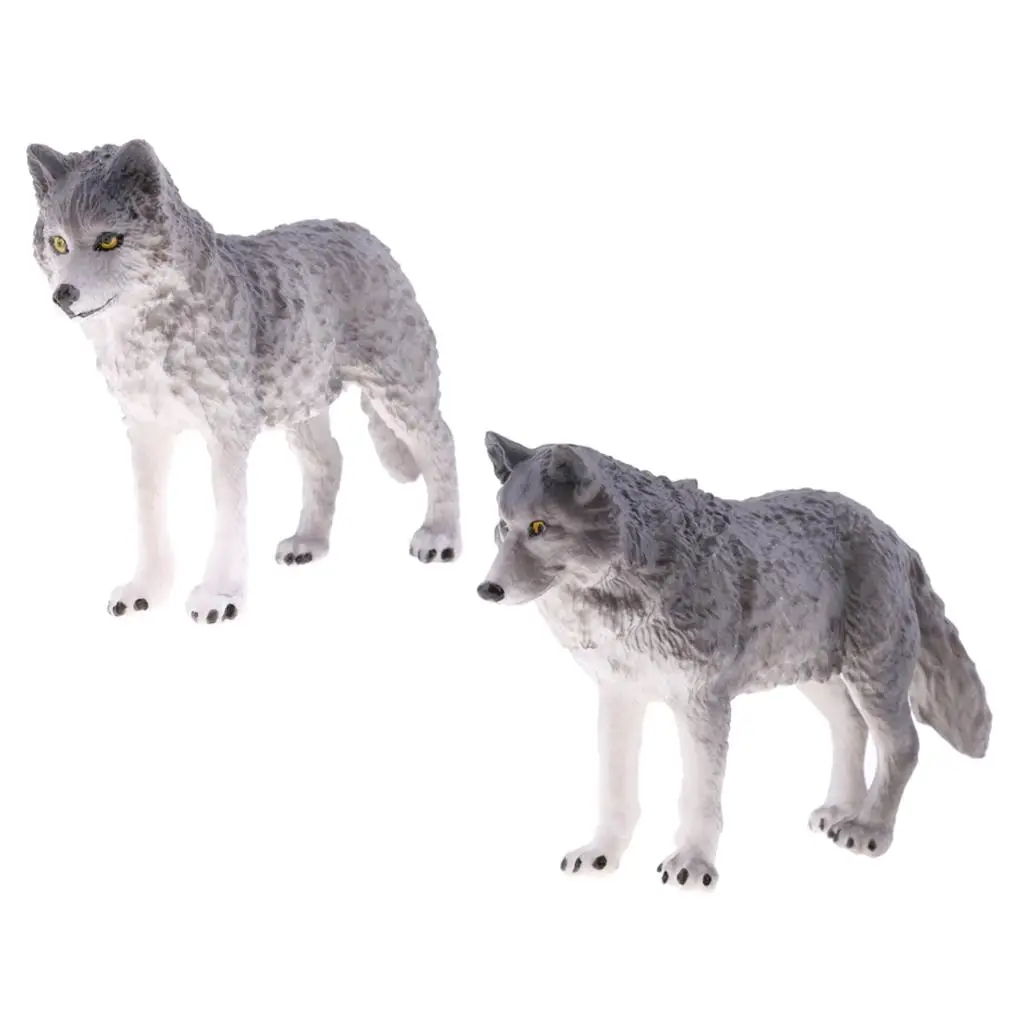 Realistic Animal Statue Eco PVC Wolf Model Figurine Educational Toy Action Figures for Home Decor Showcase
