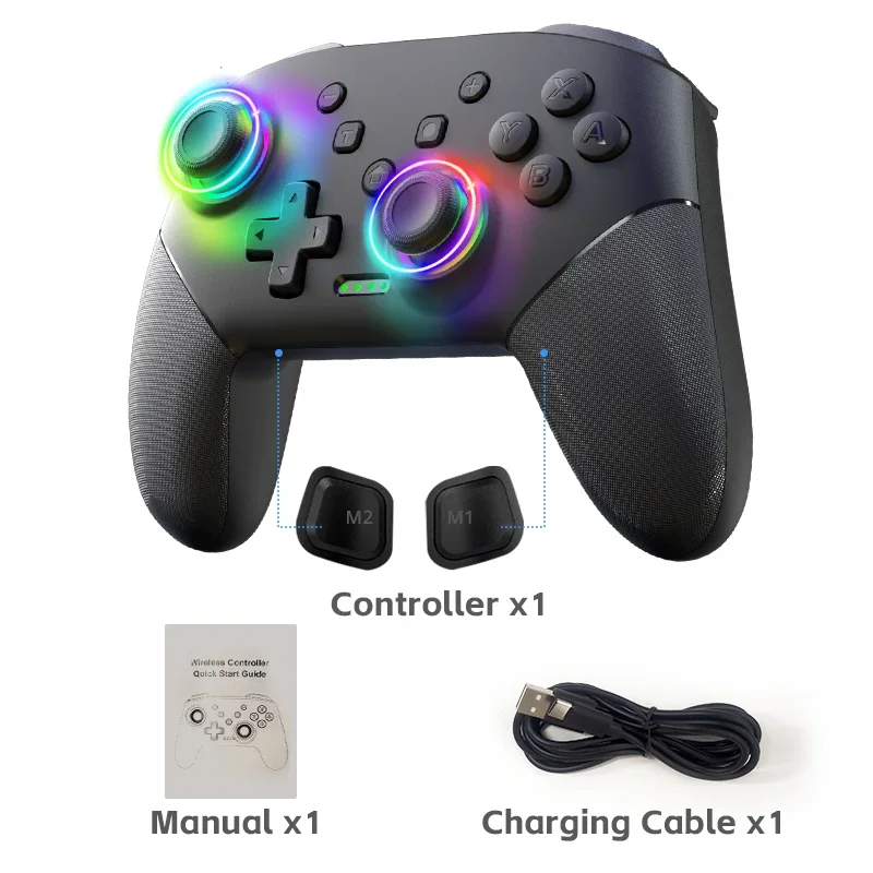 DATA FROG draadloze gamecontroller voor Switch / Lite / OLED-model PC-gamingjoystick Dual Vibration Turbo - afbeelding 1